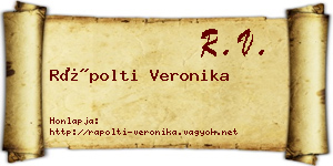 Rápolti Veronika névjegykártya